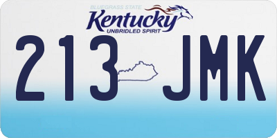 KY license plate 213JMK