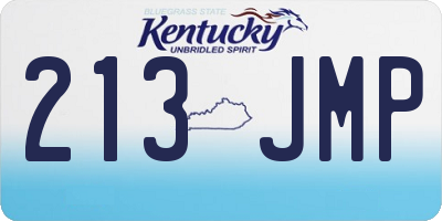 KY license plate 213JMP