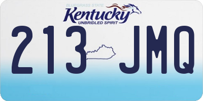 KY license plate 213JMQ