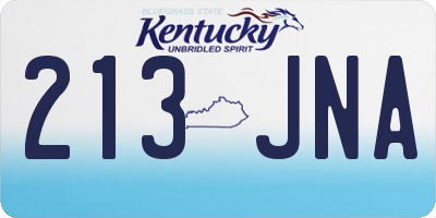 KY license plate 213JNA