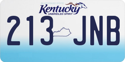 KY license plate 213JNB