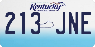 KY license plate 213JNE