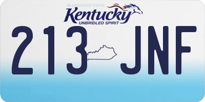 KY license plate 213JNF