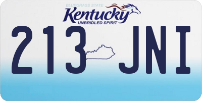 KY license plate 213JNI