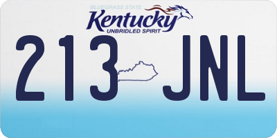 KY license plate 213JNL