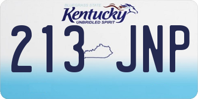 KY license plate 213JNP