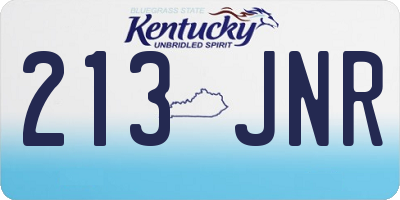 KY license plate 213JNR