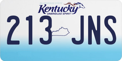 KY license plate 213JNS