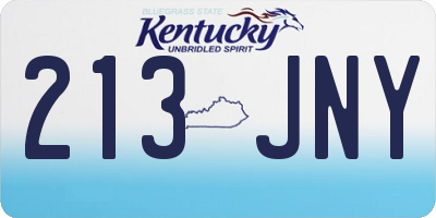 KY license plate 213JNY