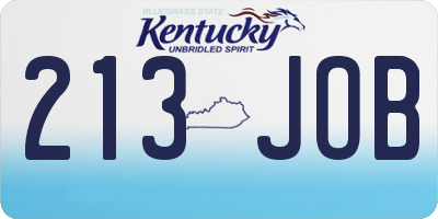 KY license plate 213JOB