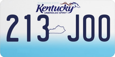 KY license plate 213JOO