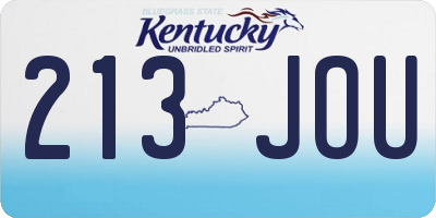 KY license plate 213JOU
