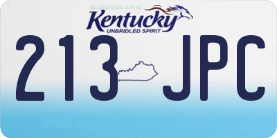 KY license plate 213JPC