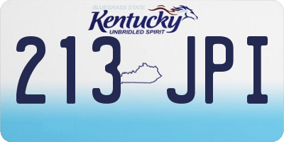 KY license plate 213JPI
