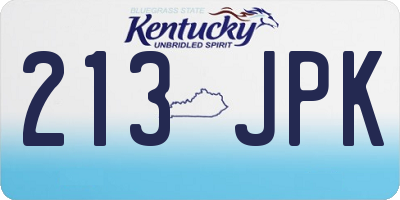 KY license plate 213JPK