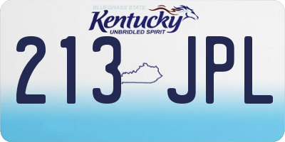 KY license plate 213JPL