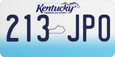 KY license plate 213JPO