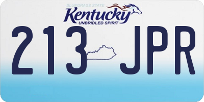 KY license plate 213JPR