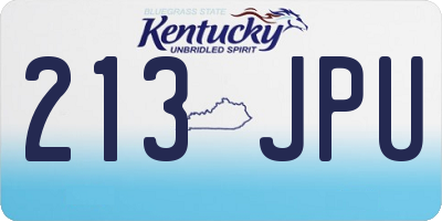 KY license plate 213JPU