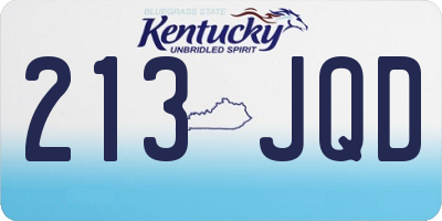 KY license plate 213JQD
