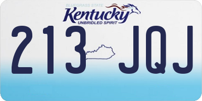 KY license plate 213JQJ