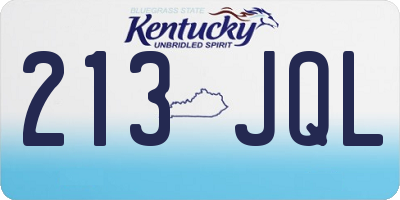 KY license plate 213JQL