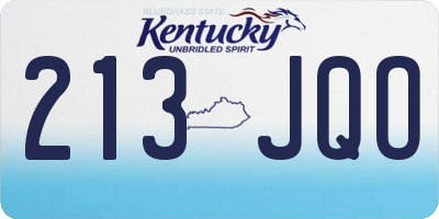 KY license plate 213JQO