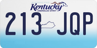 KY license plate 213JQP