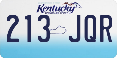 KY license plate 213JQR