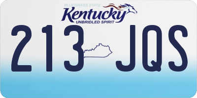 KY license plate 213JQS