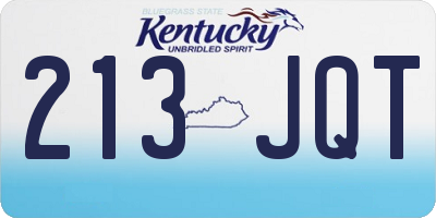 KY license plate 213JQT