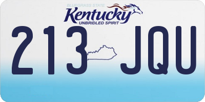 KY license plate 213JQU