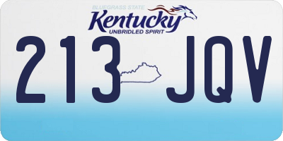 KY license plate 213JQV