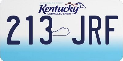 KY license plate 213JRF