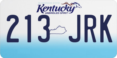 KY license plate 213JRK