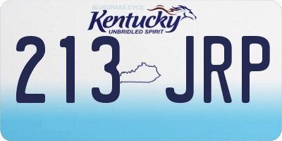 KY license plate 213JRP