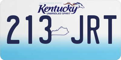KY license plate 213JRT