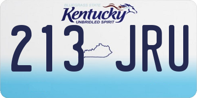 KY license plate 213JRU