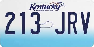 KY license plate 213JRV