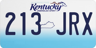 KY license plate 213JRX