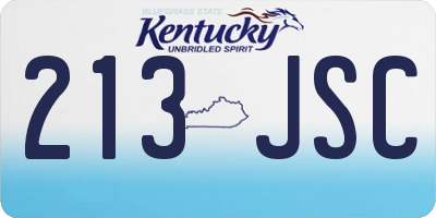 KY license plate 213JSC