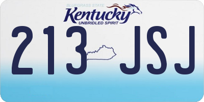 KY license plate 213JSJ