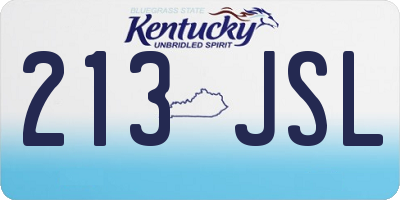 KY license plate 213JSL