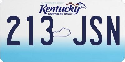 KY license plate 213JSN
