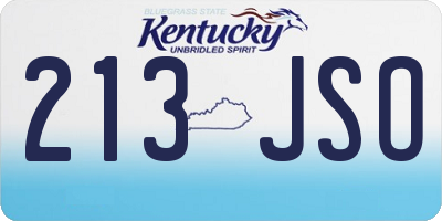 KY license plate 213JSO