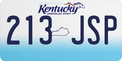 KY license plate 213JSP
