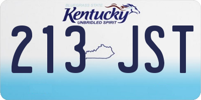 KY license plate 213JST