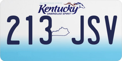 KY license plate 213JSV