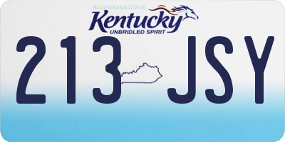 KY license plate 213JSY