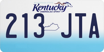 KY license plate 213JTA